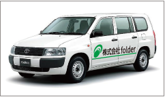 営業車にも社名を貼れます。 社名を車のサイドにカッティングシートを貼れば社用車に早変わり。